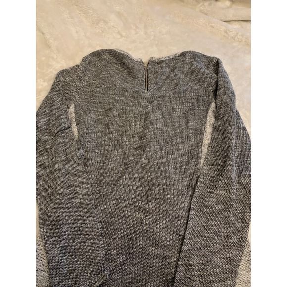 AB Studio Womens Large Salt and Pepper Marled Knit Top Back Zipper Gray White - Picture 4 of 8